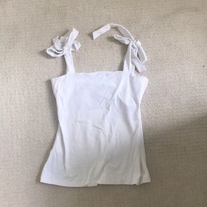 Susana Monaco white tank with tie straps